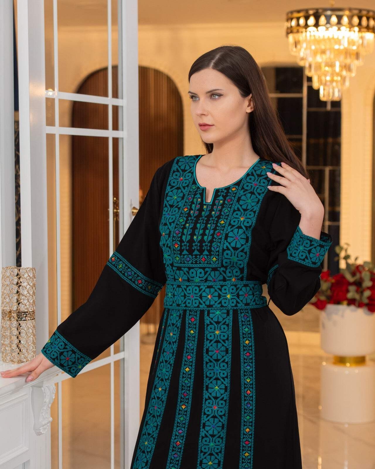 Embroidered Palestinian Style Traditional Thobe