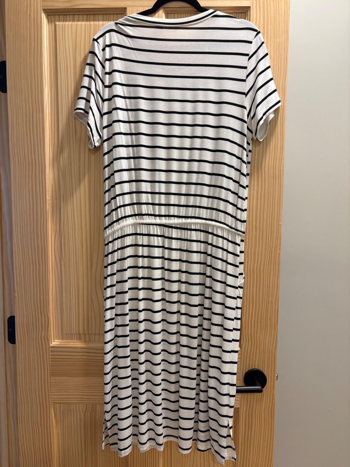 black white stripe dress xl, medium length