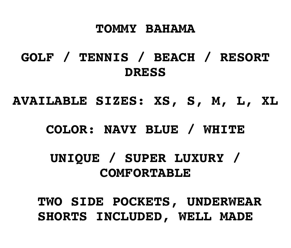Tommy Bahama Golf Active Mini Dress w/Shorts Pockets XS S M L XL Navy Blue T7