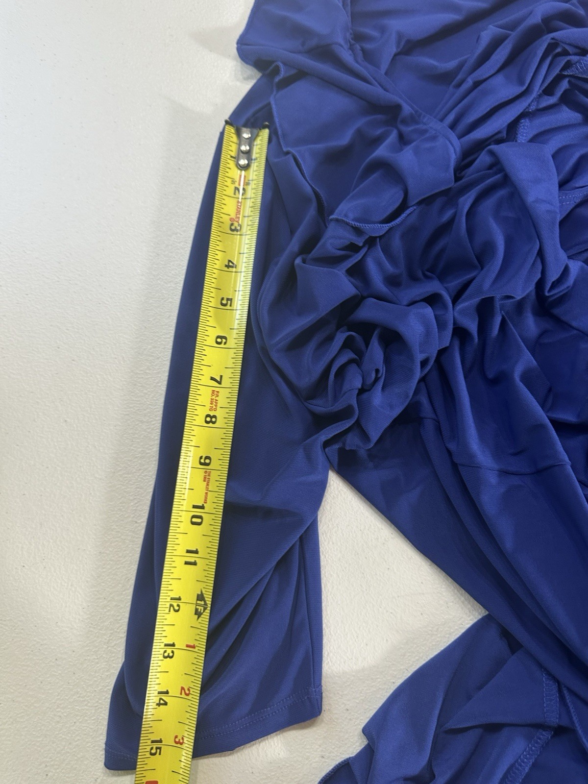 Kiyonna 4X Maritime Maxi Dress True Wrap Blue Stretch NWT