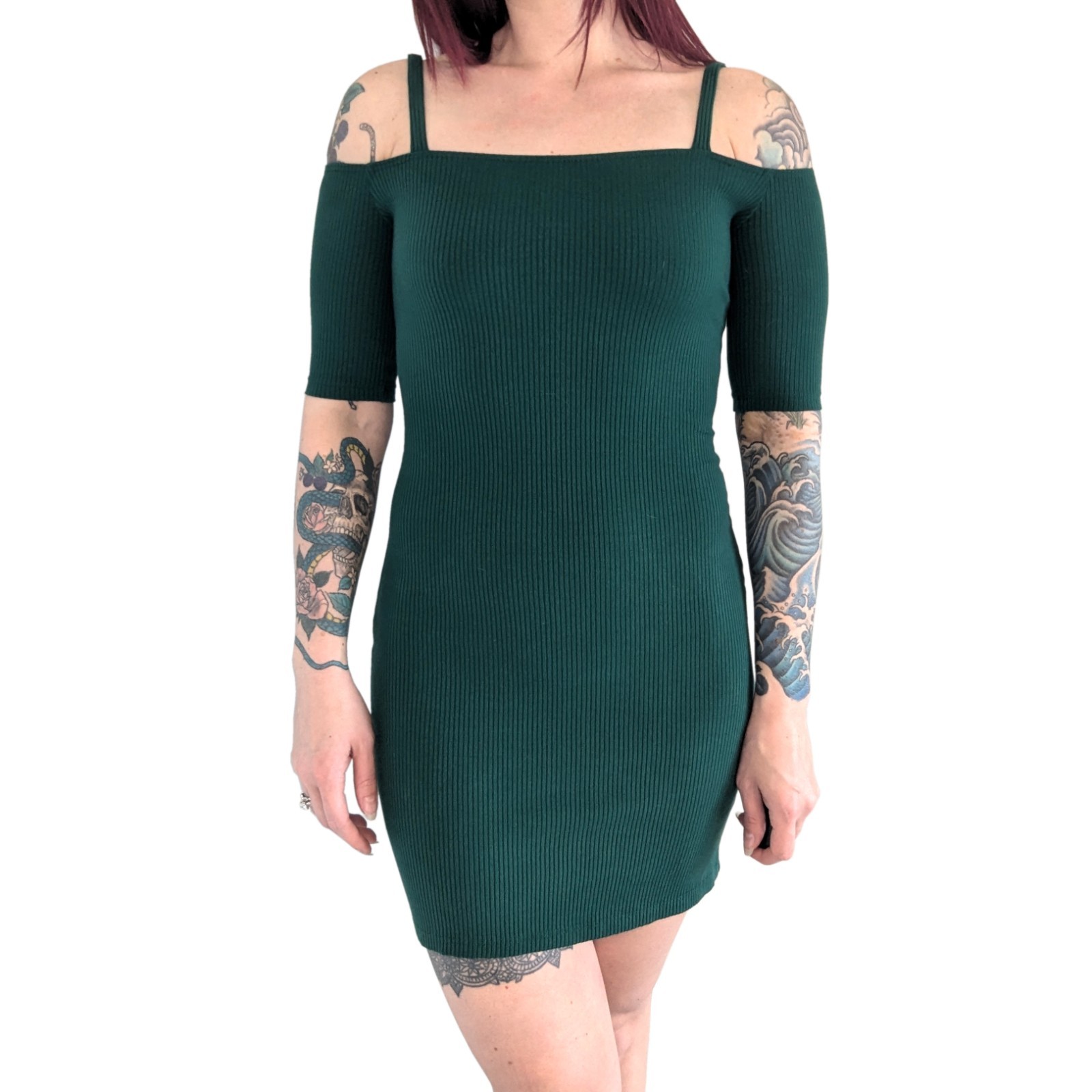 Reformation Kipling Green Ribbed Bodycon Mini Dress Women’s | S