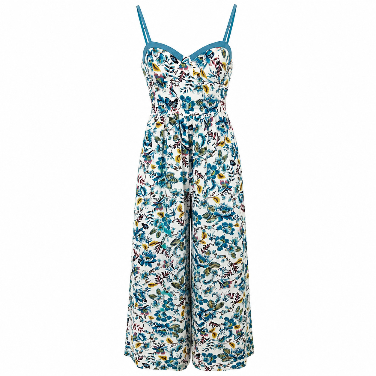 Bohemian Floral Jumper Jumpsuit Women’s Spaghetti Strap L Festival Cottagecore