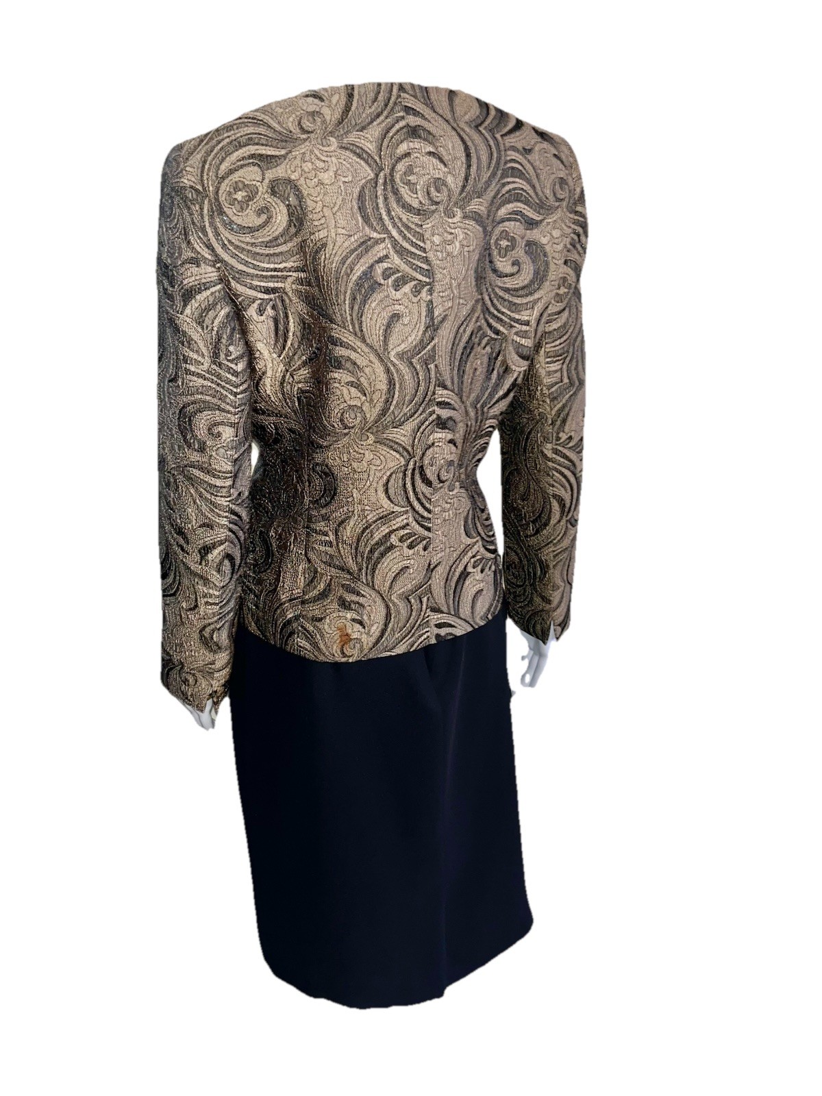 Kasper Brown Blazer & Black Casual Corner Dress Suit Size 8 Mixed Separates