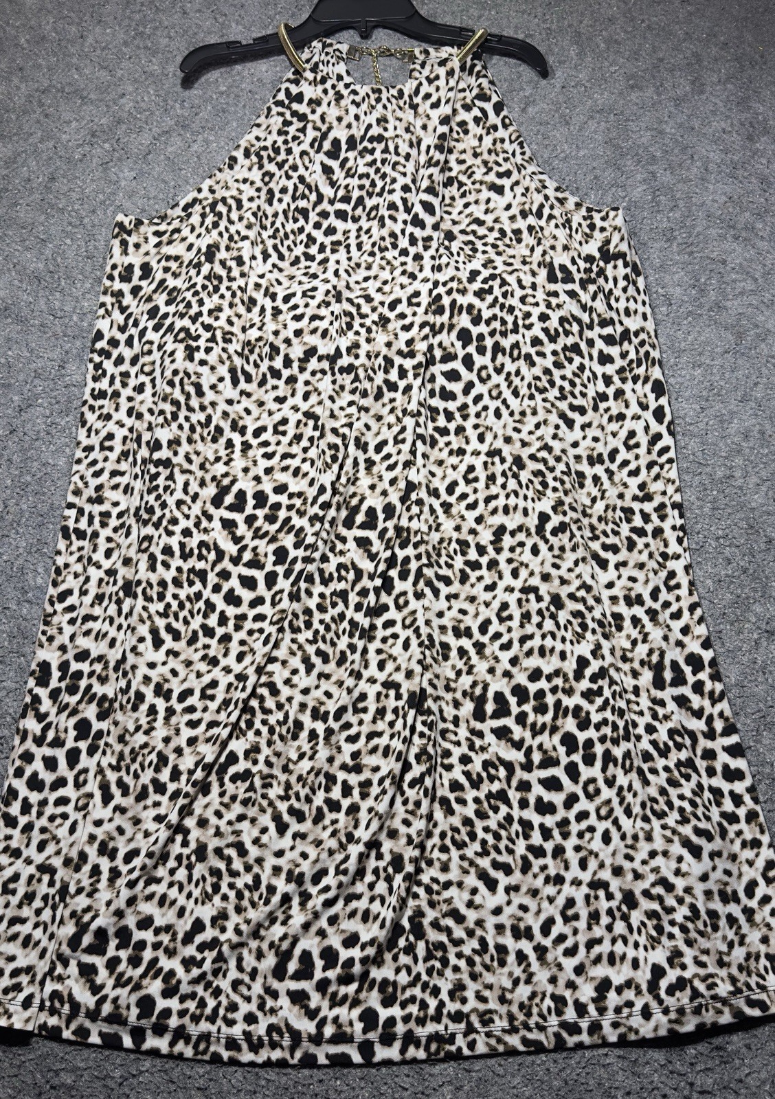 Calvin Klein Pullover Leopard Print Sleeveless Stretch Dress Sz 1X