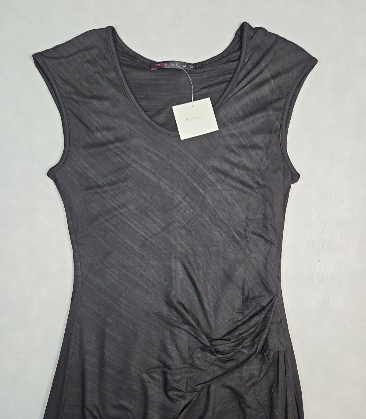 Fraiche By J Womens Black Sleeveless Pleated Waist Maxi Dress Size Medium NWT