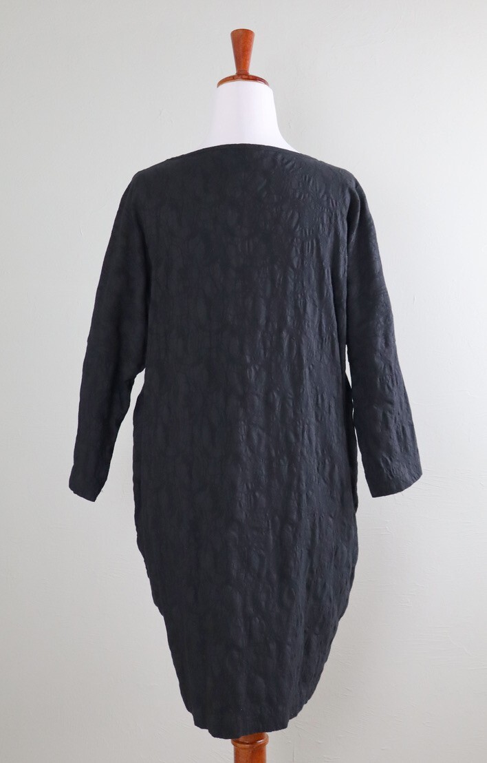 LUUKAA $174 Stretch Textured Boxy Lantern Dolman Sleeve Tunic Dress Size US 8