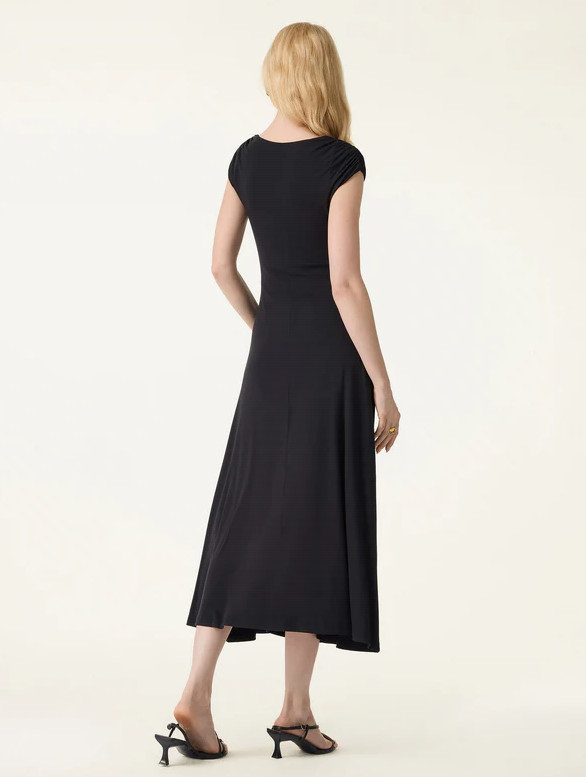 OGL SkinKiss Cooling Square Neck Ruched Midi Bra Dress, Black (NEW)