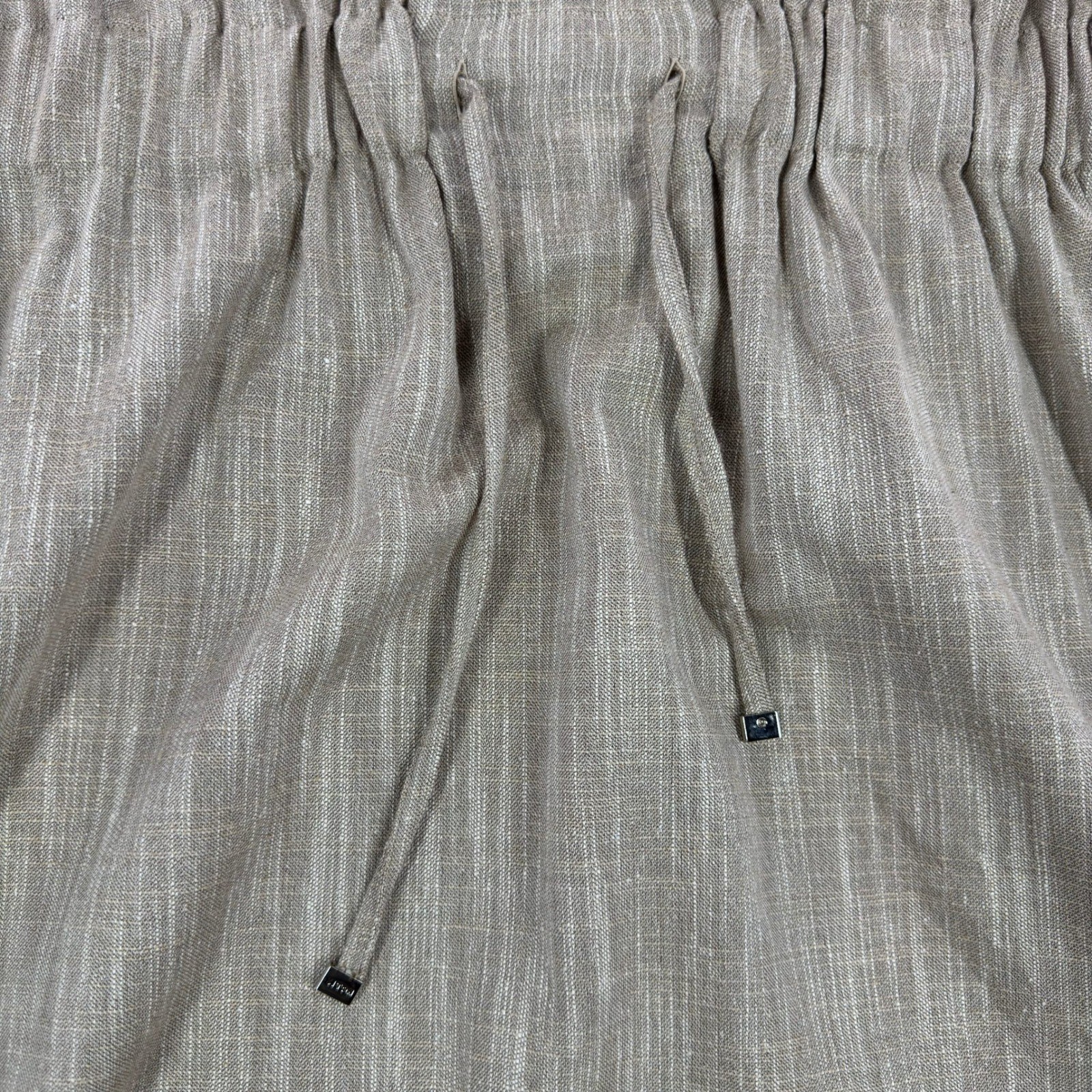Kiton Napoli Women Taupe Wool Blend Drawstring Shirt Dress Made In Italy 32″
