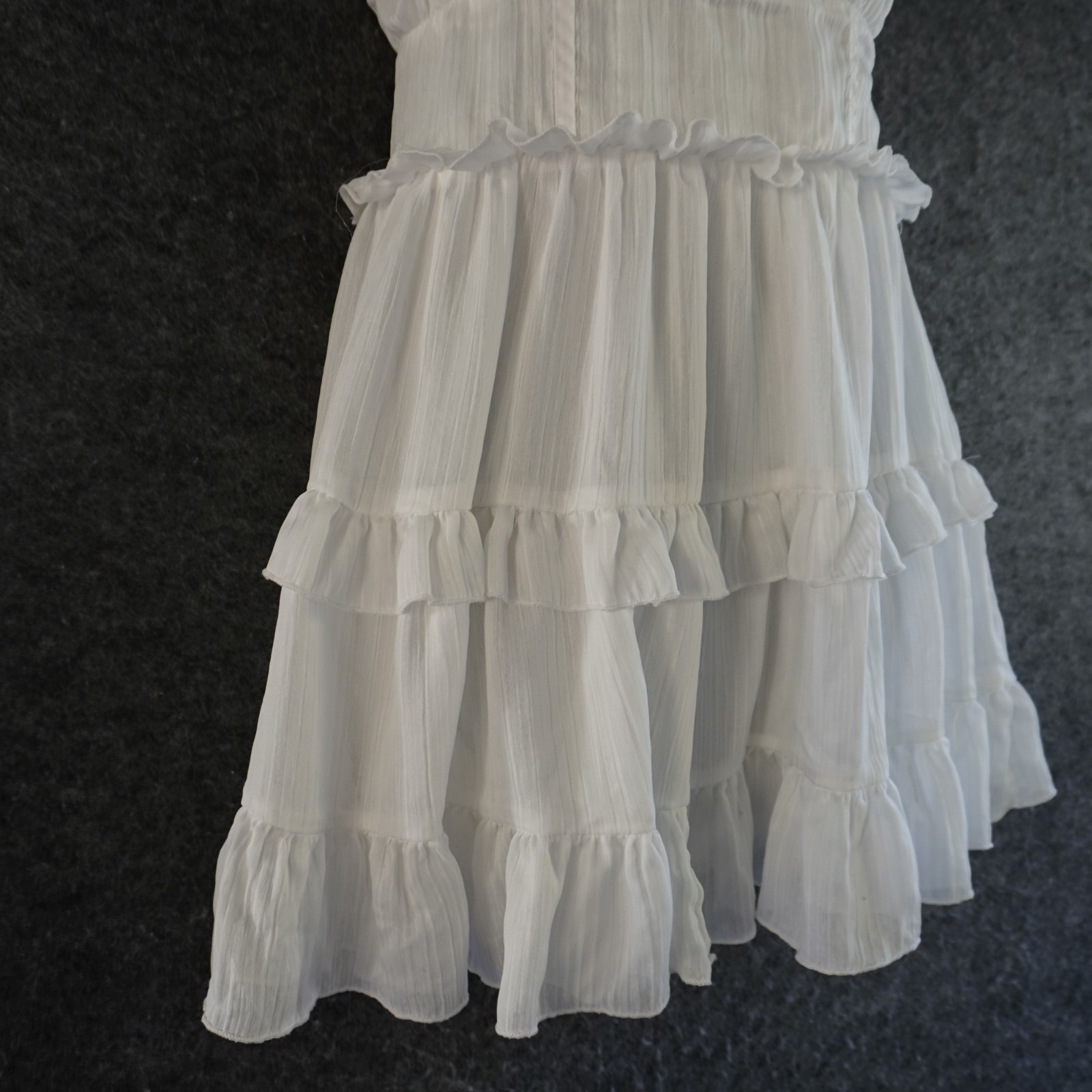 Wild Fable White Tiered Ruffle Mini Sundress M Medium Recycled Polyester Smocked