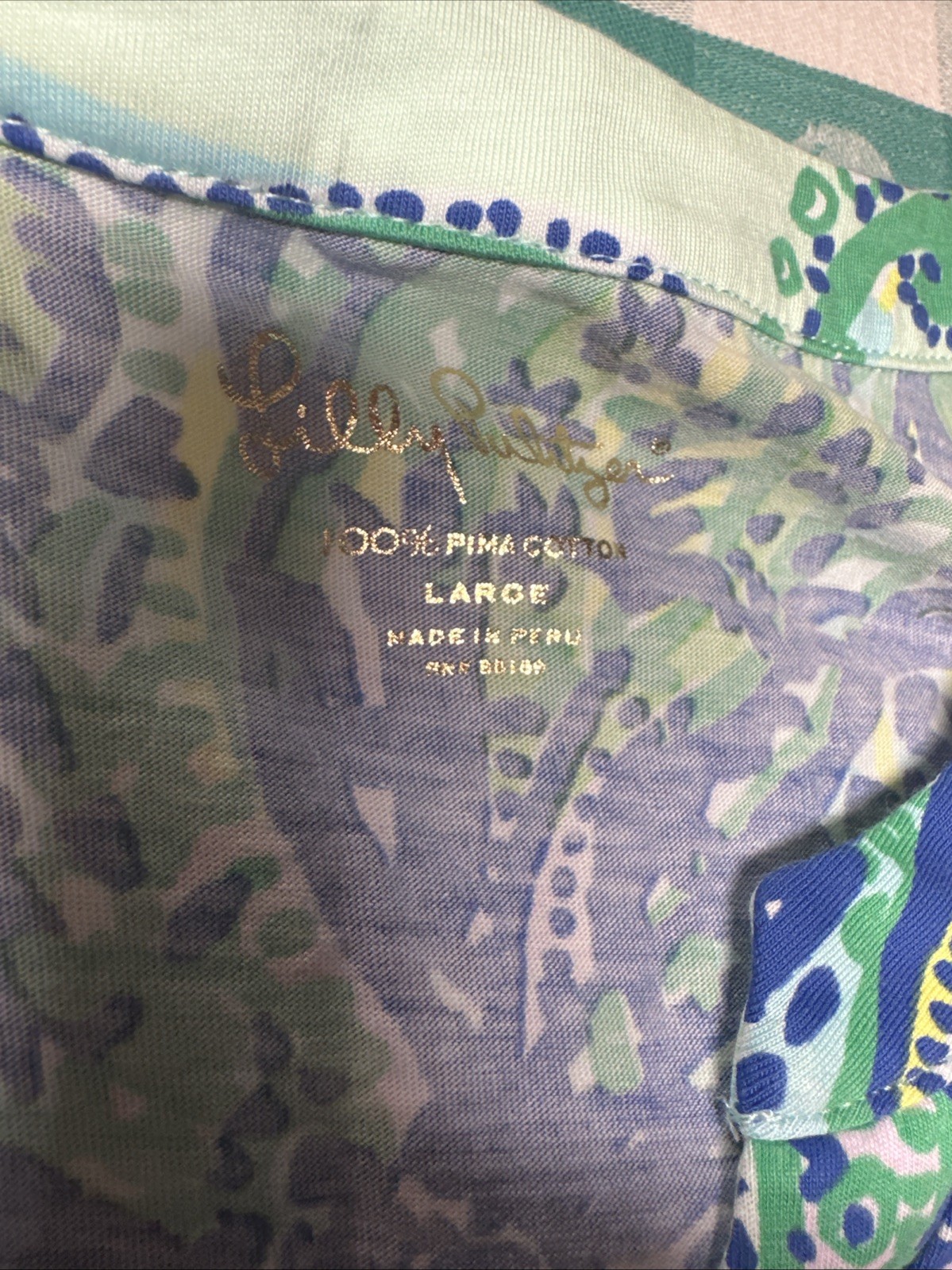 Lilly Pulitzer Rossmore Dress Size Large Keep It Current Poolside Blue Pima