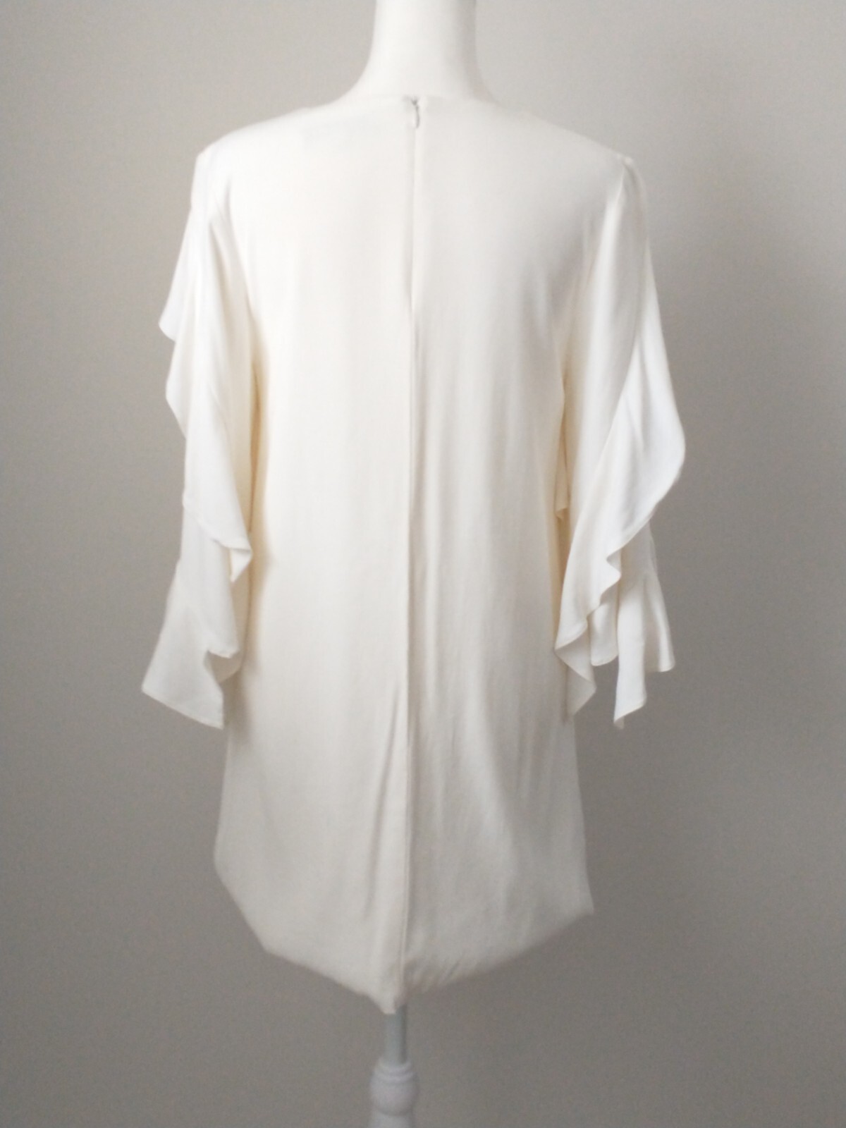 Alexis White Ruffled A-line Mini Casual Wedding Bridal Dress XS Coastal