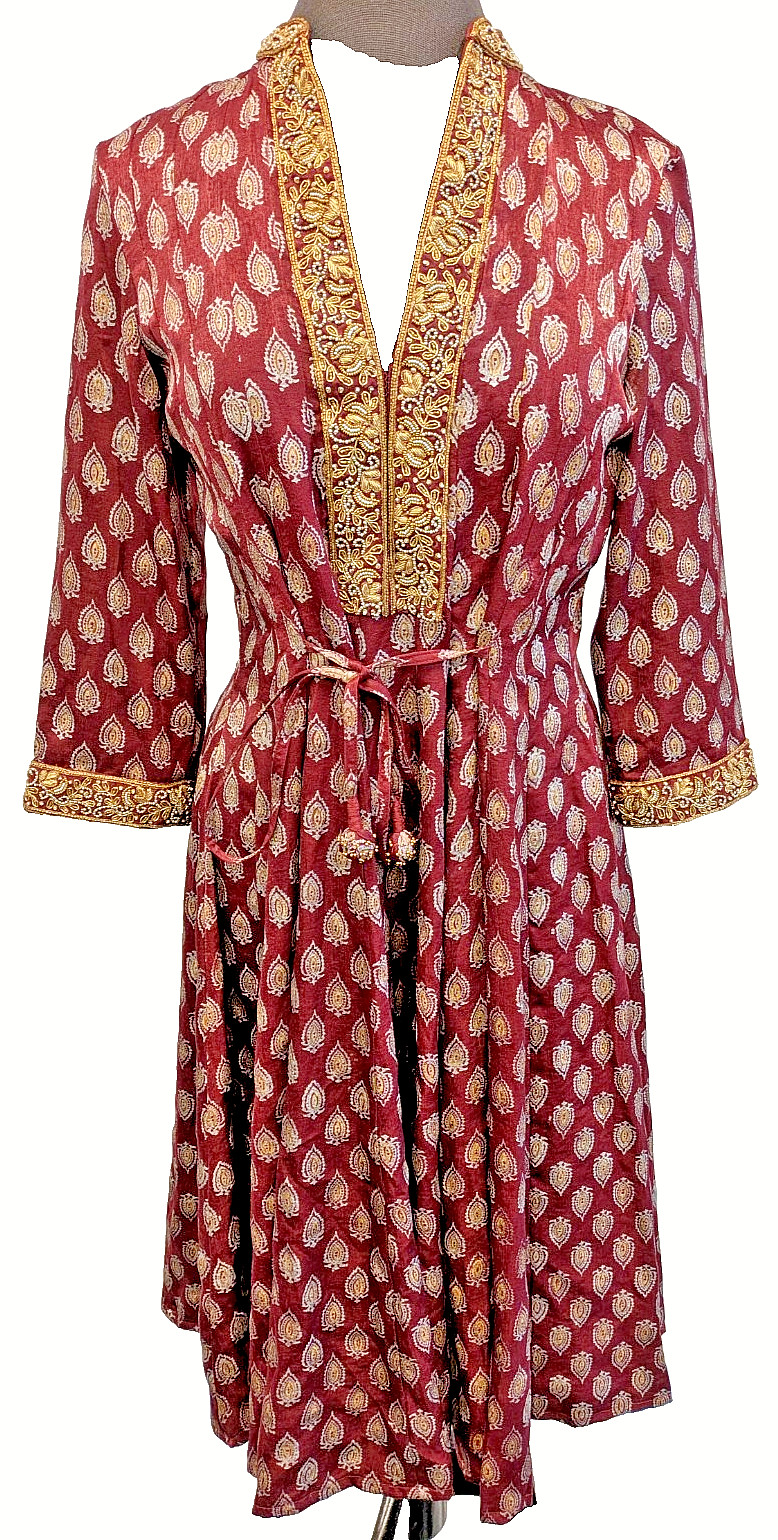 Kaminee Womens Silk Dress Tunic Style Size Medium Premium Indian Quality Dress