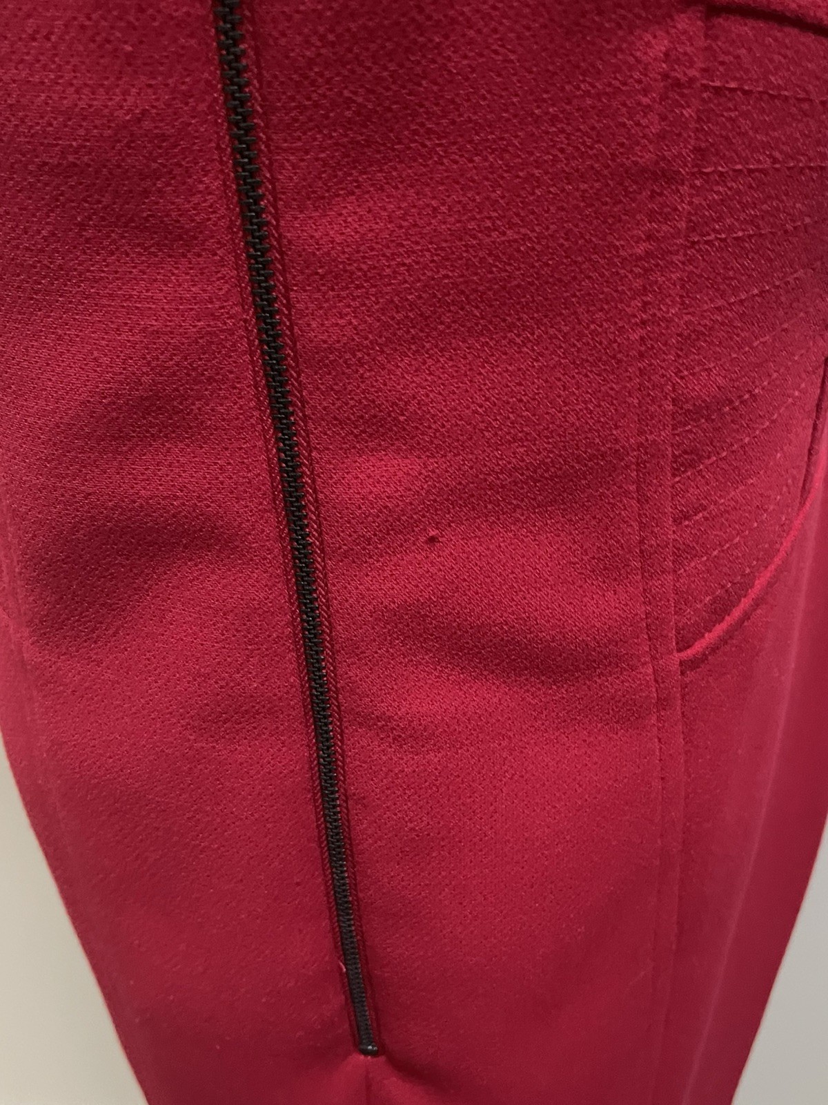 M&S Red, lined flattering pencil dress. Winter Weight. UK/AU 14, US 10.