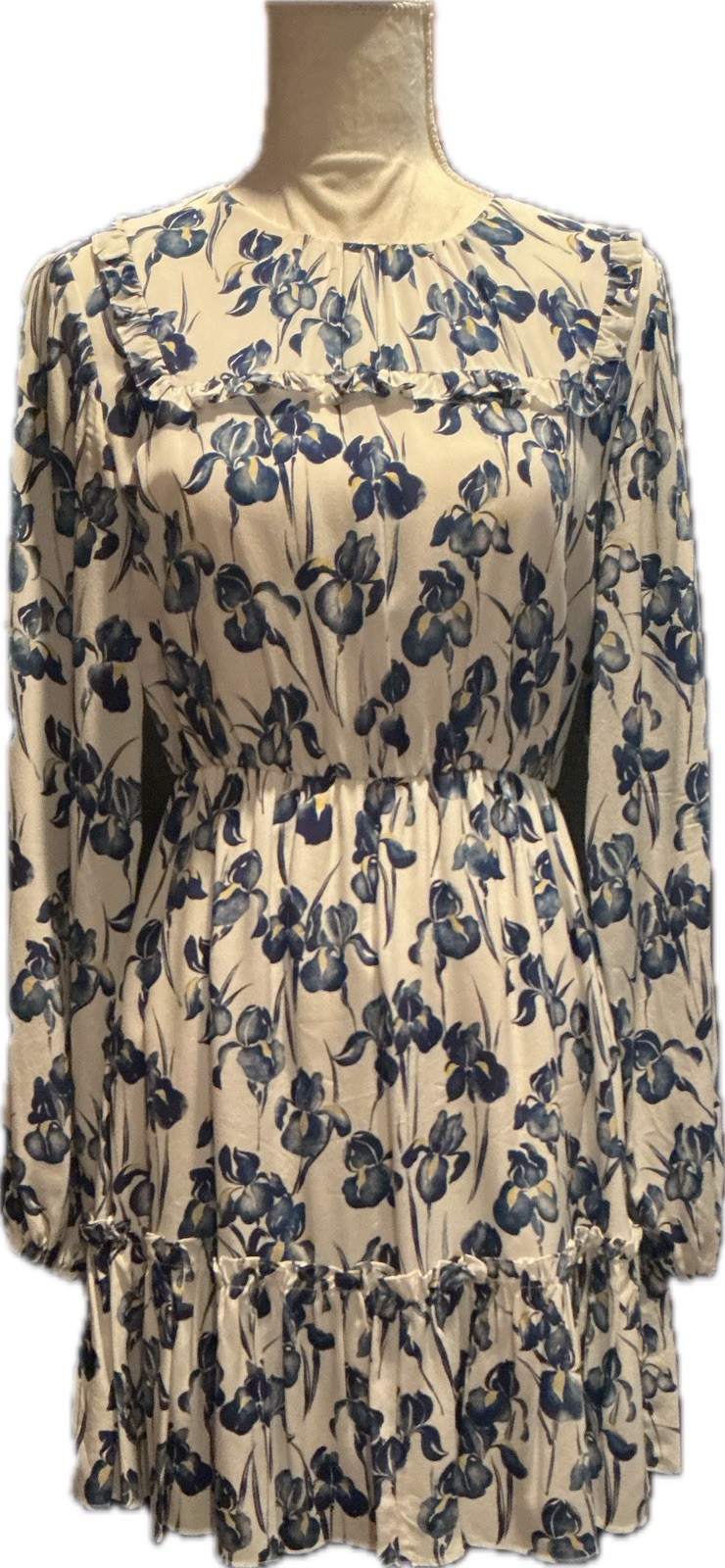 Jason Wu White Blue Yellow Floral Print Silk Dress sz 2