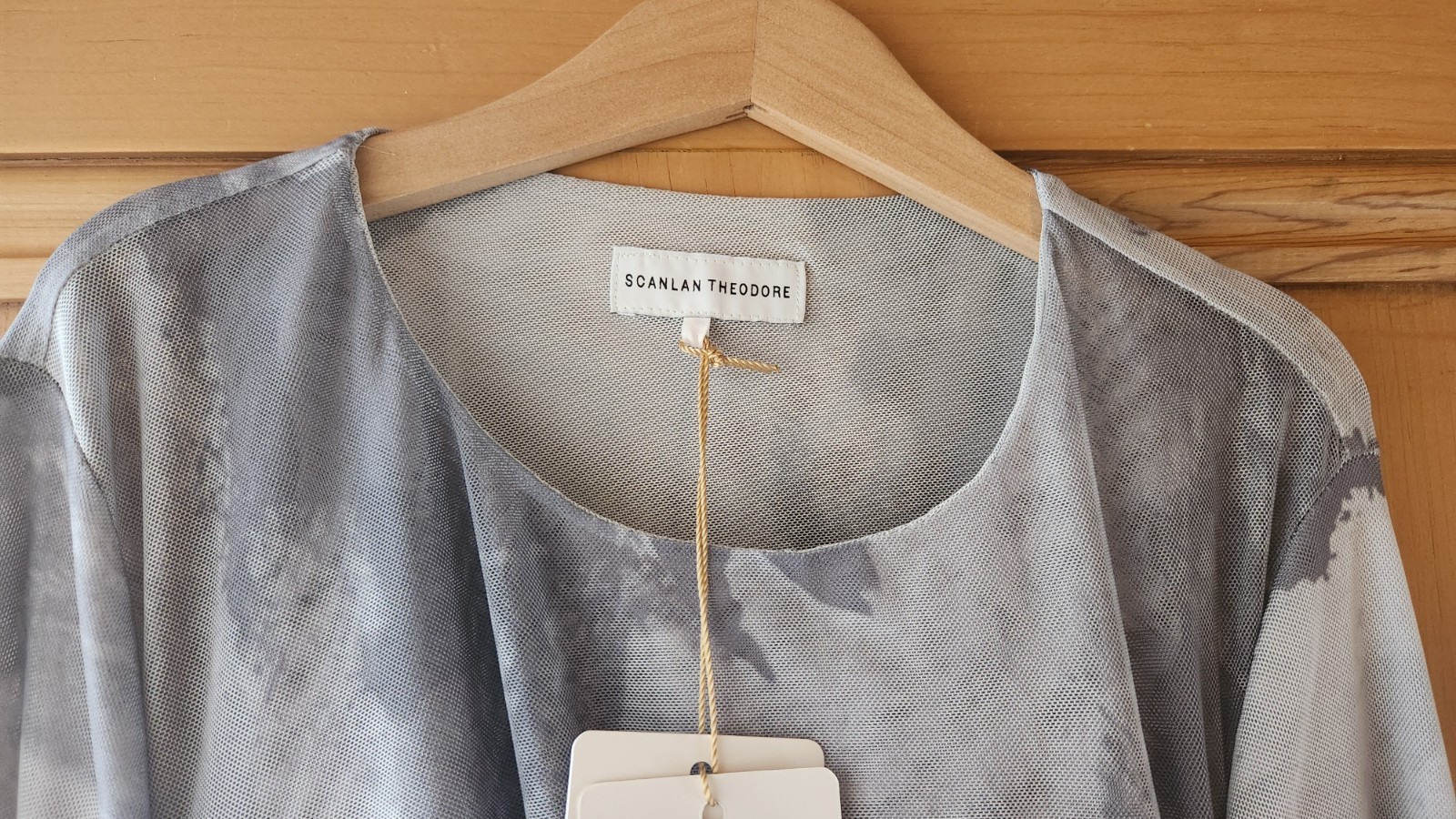 Scanlan Theodore Mesh Cloud Print Dress in grey, BNWT, RRP $650
