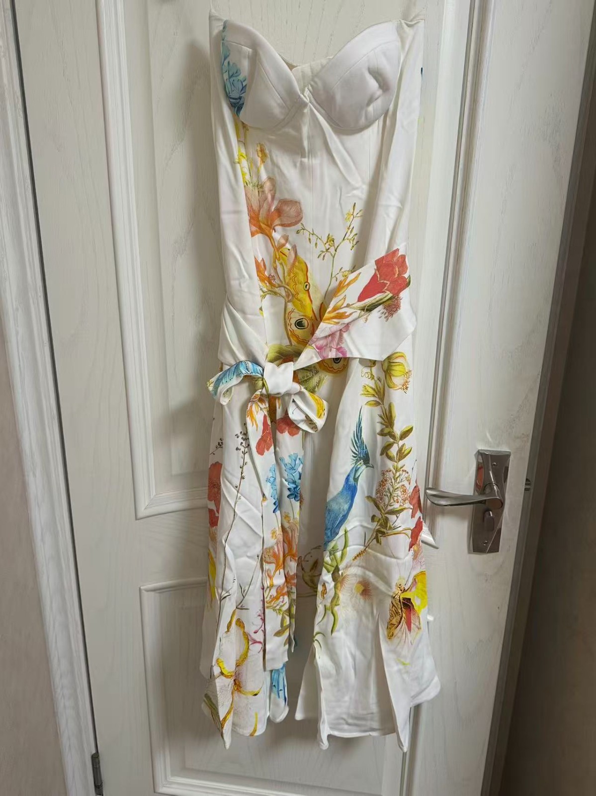AUTH REISS Corset Detail Floral Dress Ivory