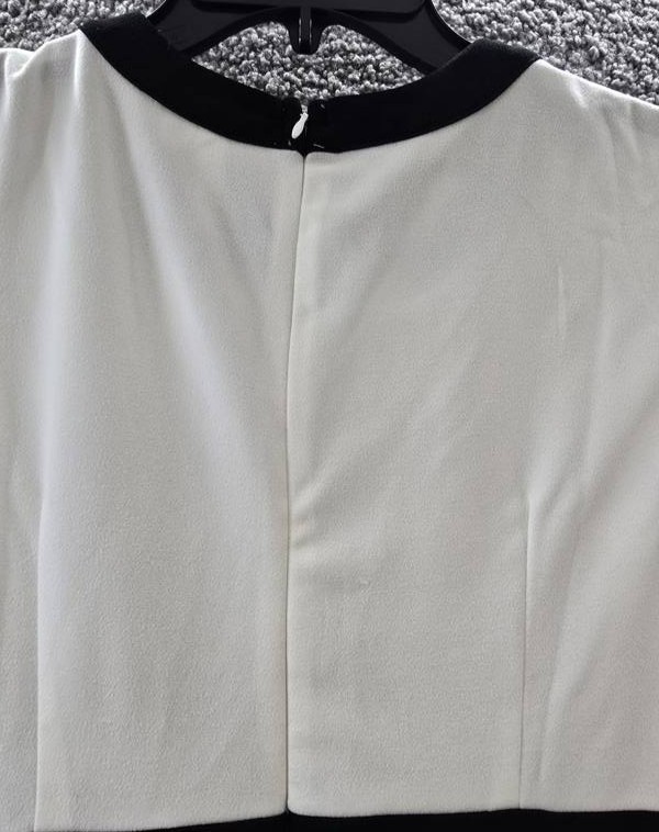 NY Collection Plus Size Colorblocked Dress Women’s 16W White/Black Zip Closure