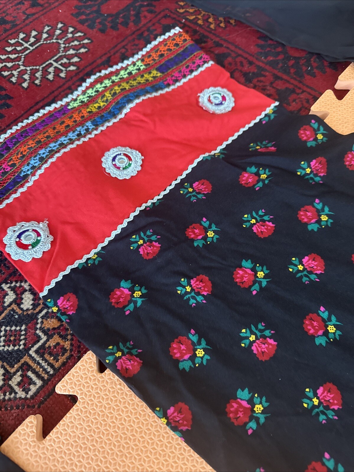 Afghan Afghani Embroidered Handmade Beautiful boho Dress Tribal Kuchi Free Size
