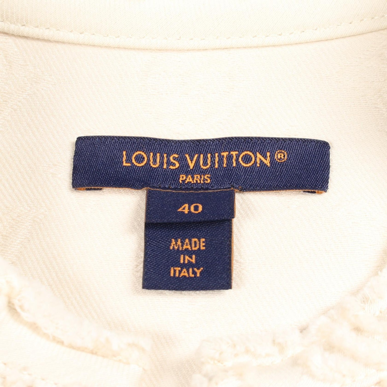 LOUIS VUITTON Monogram Fill Coupe Zip-Up Dress #40 cotton White Used Women