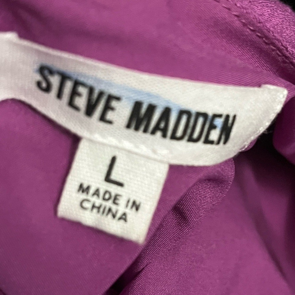 Steve Madden Tarin Asymmetric Cowl Neck Dress Women Large Orchid Sleeveless NWOT