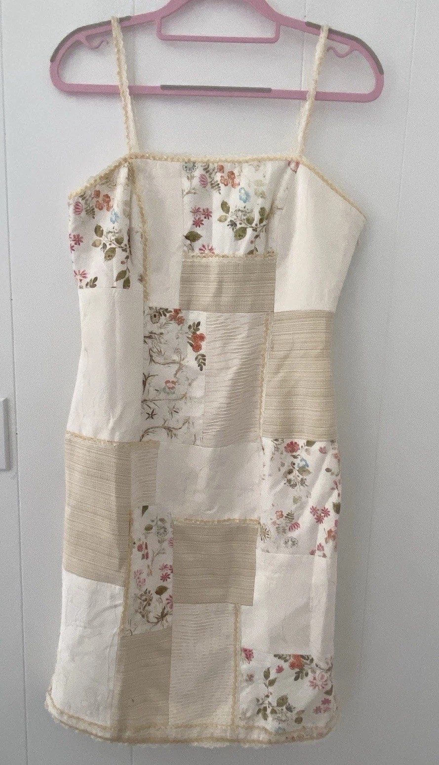 VTG ALBERTO MAKALI S 8 Sleeveless Patchwork Print Mini Dress New!
