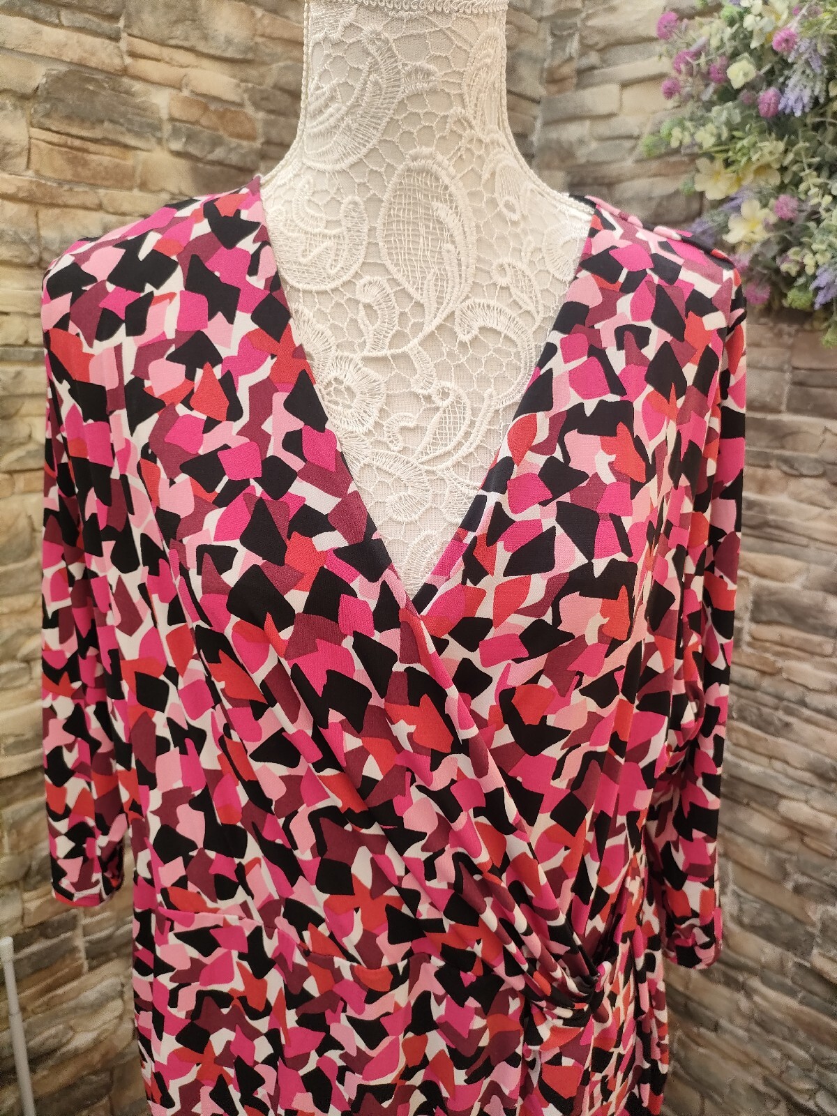 M &S wiggle pencil Dress size 22 mini pink occasion party Plus Size