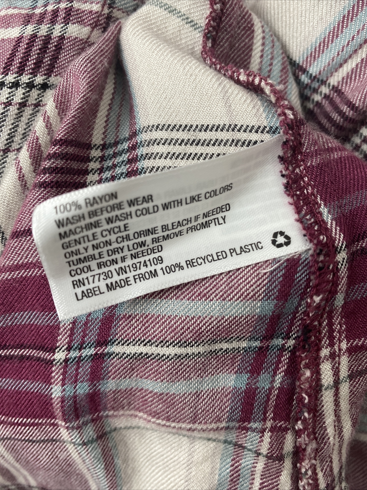 Knox Rose Maroon Plaid Long Sleeve Sheath Dress Size S flanel tie up neck line