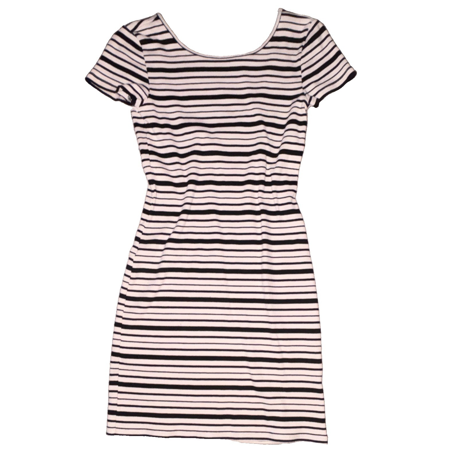 BILLABONG Black/White Striped Backless Bodycon Mini Dress Women’s Size Small NEW