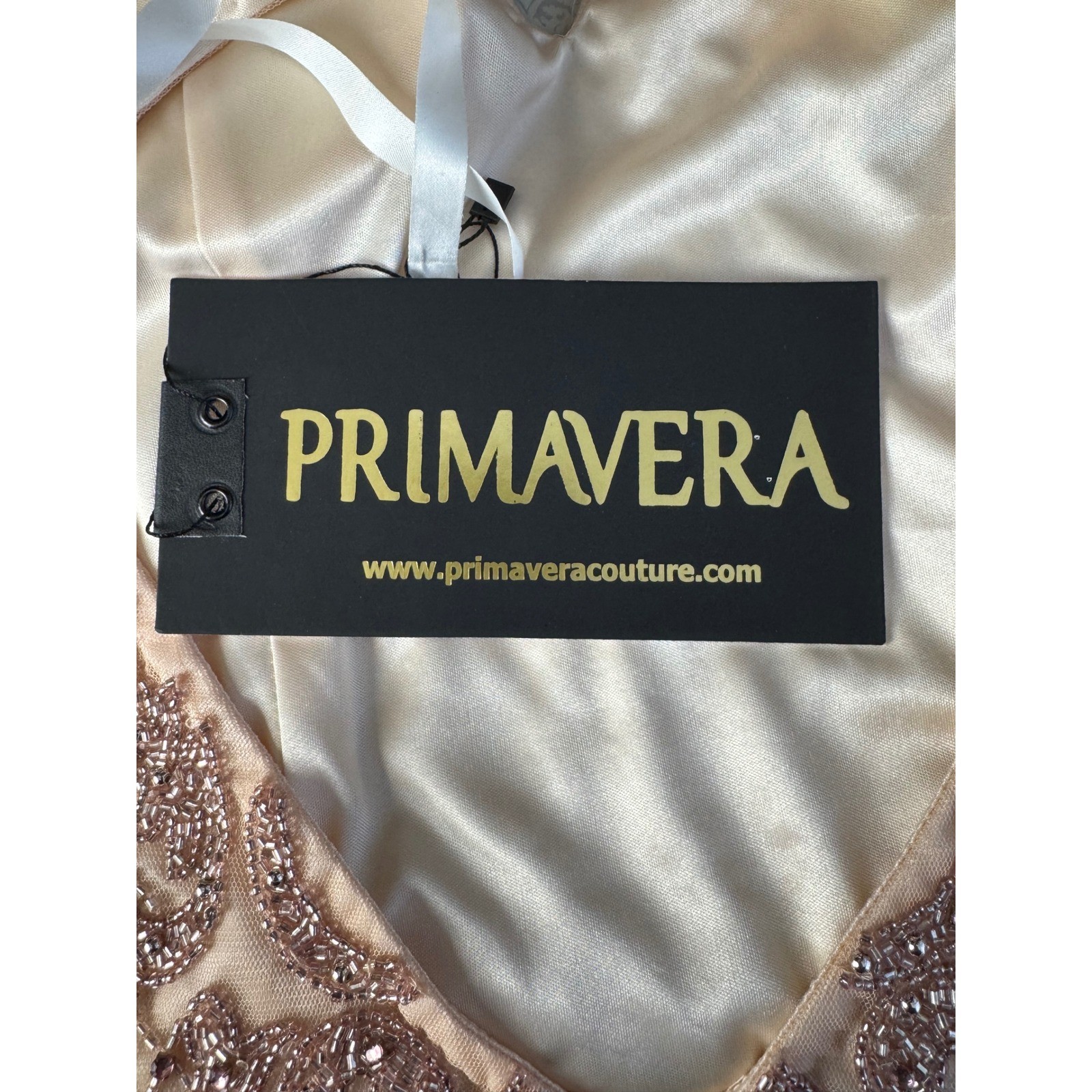 Primavera Couture 3138 Rose Beaded Open Back Cocktail Dress Size 10 NEW
