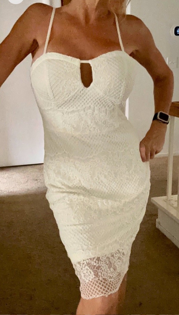 Guess Cream ivory Cocktail evening wedding Dress size 8