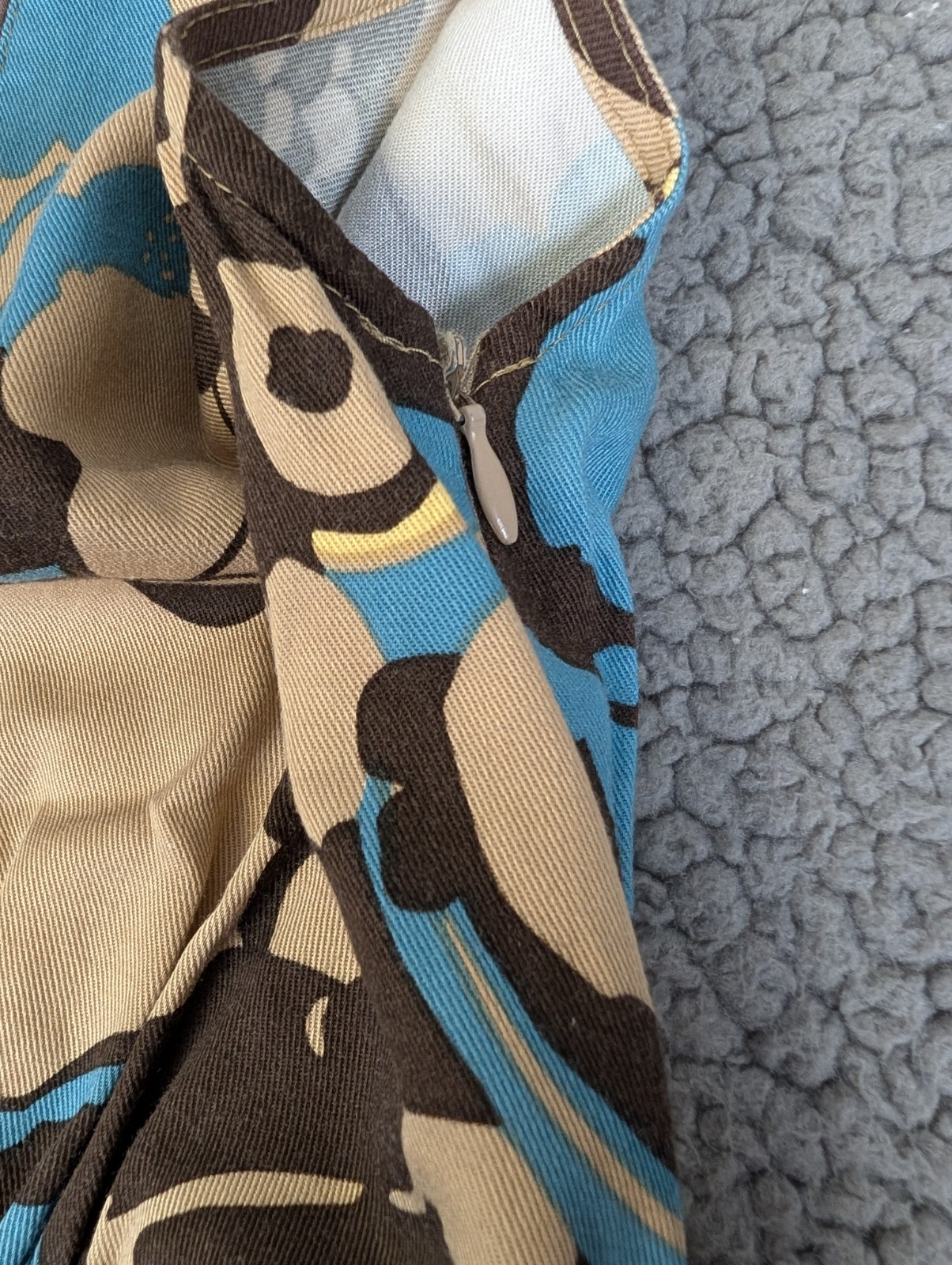 Filippa K Dress Sleeveless Geometric 70s Print Size Small Brown Blue Scandinavia