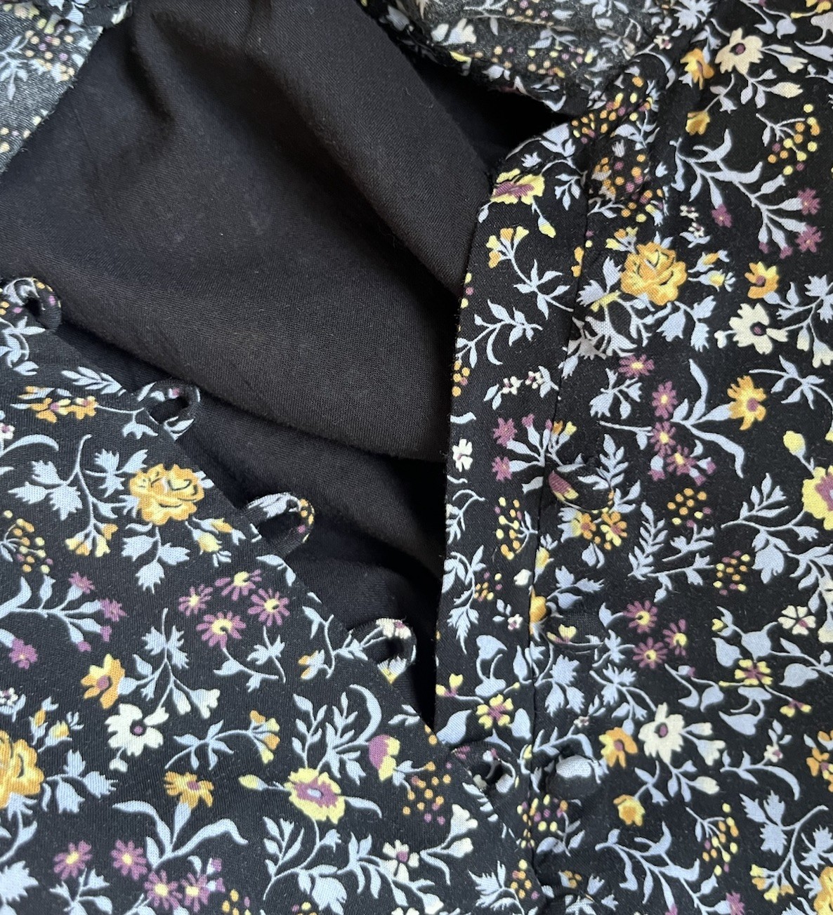 Madewell Ruffle Button-Front Trapeze Dress S Folkmagic Floral Style NA260