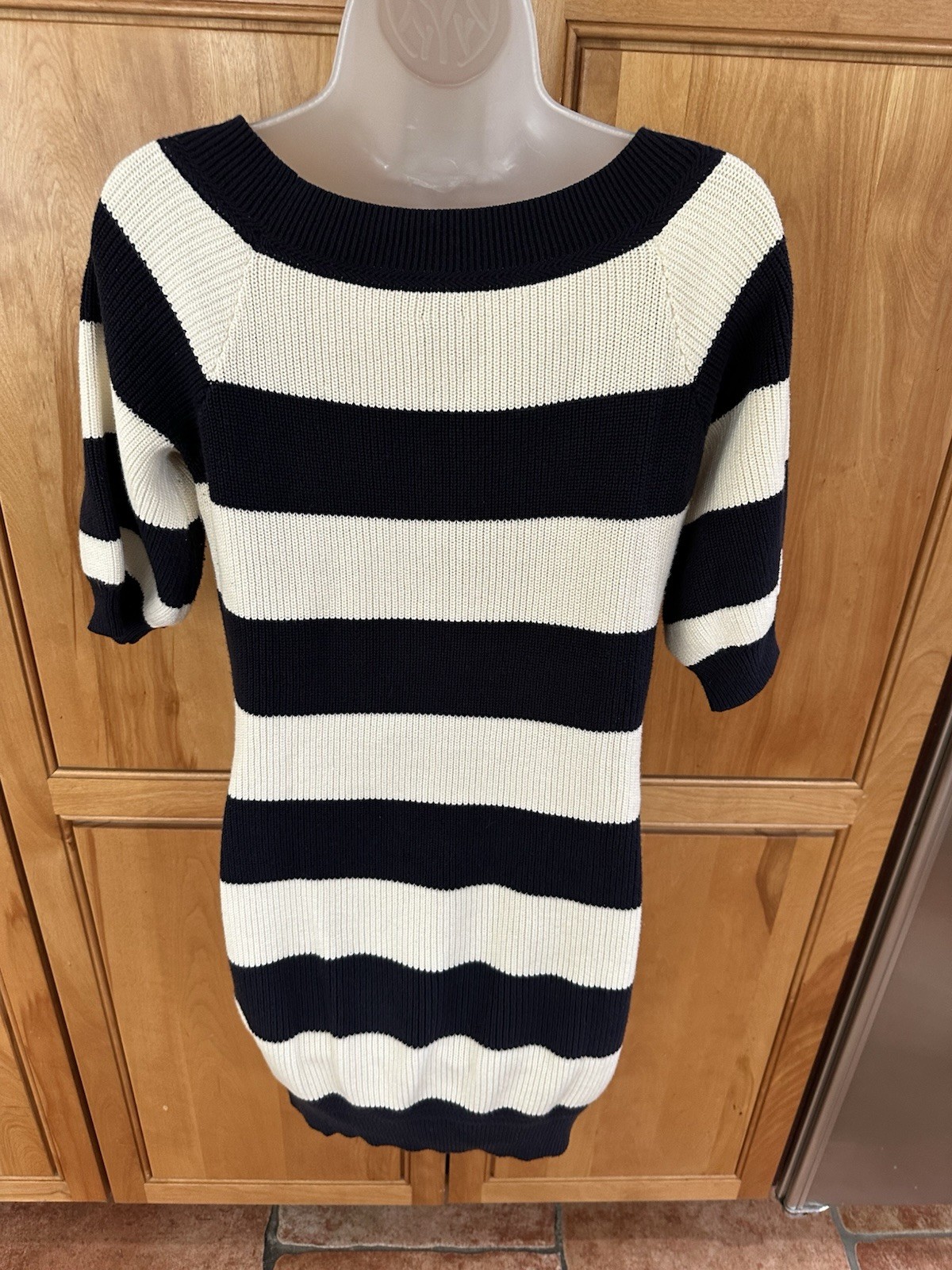 Rugby By Ralph Lauren Women’s S Cotton Navy Cream Striped SS Sweater Dress Tunic