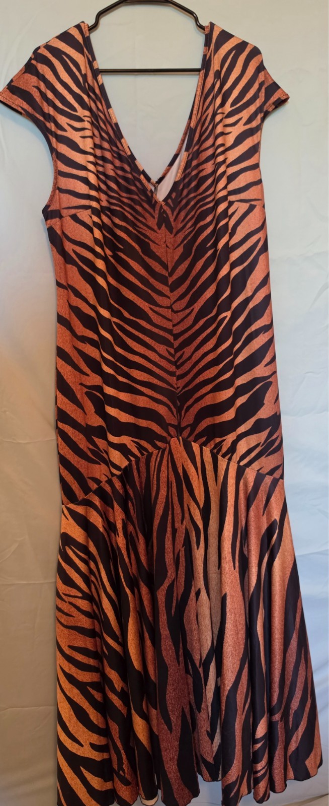 Shien Animal Print Tiger Striped Maxi Dress Orange Black New 4X Gown