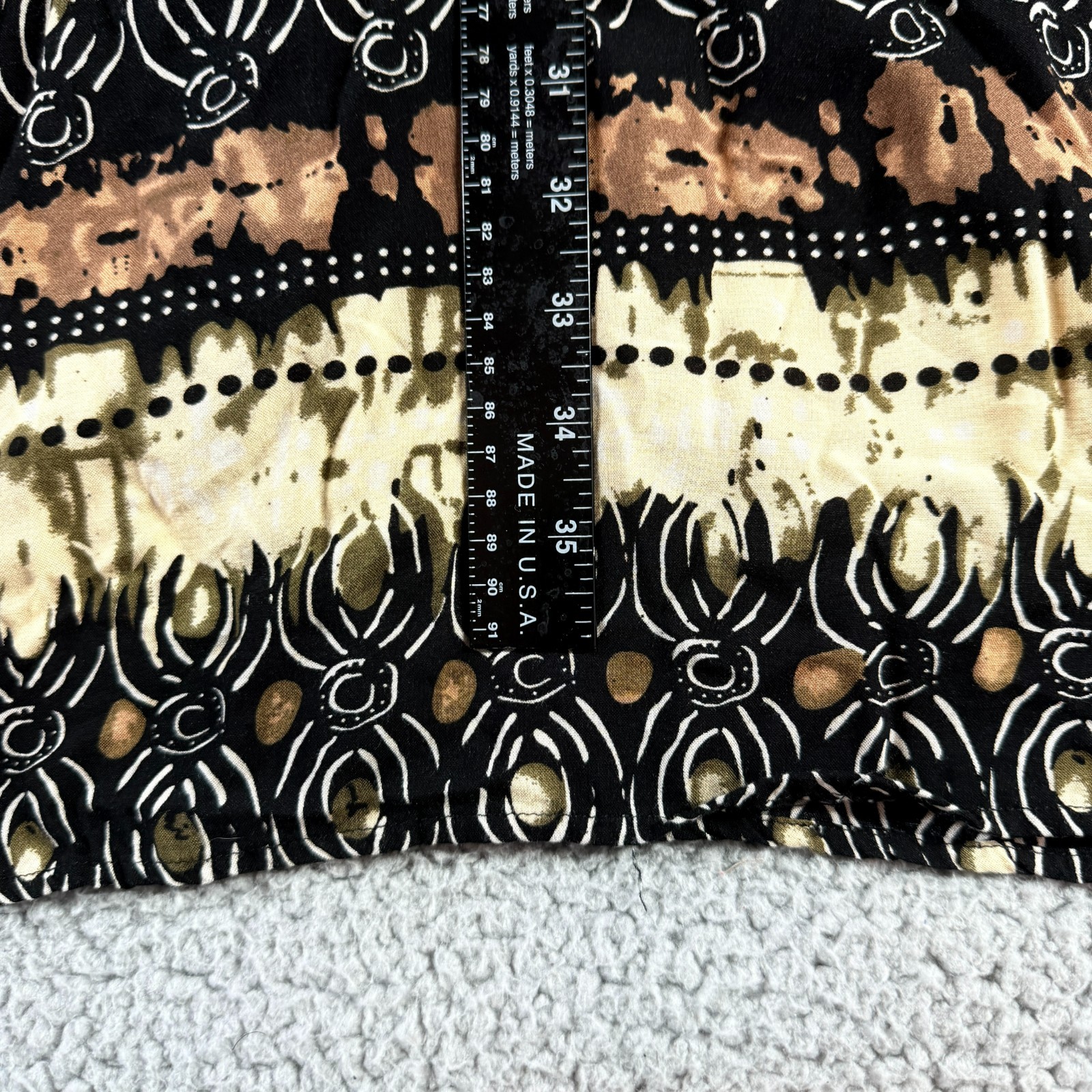 Elementz Multicolor Size L Boho Tribal Gothic Dark Rayon Drawstring Midi Dress