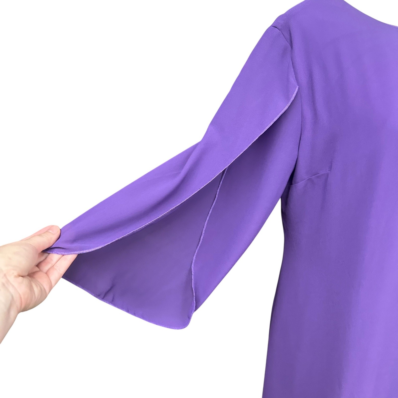 Grace Karin Purple Shift Dress L Split Bell Sleeve Cocktail Wedding Guest Party