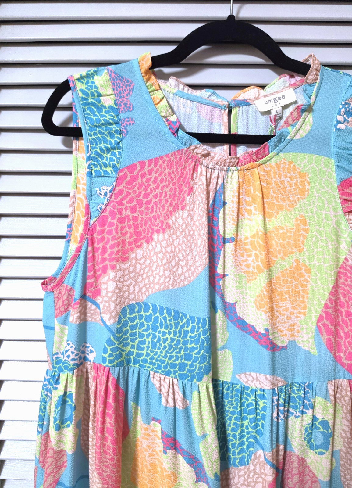 multi-color floral tier maxi long dress L
