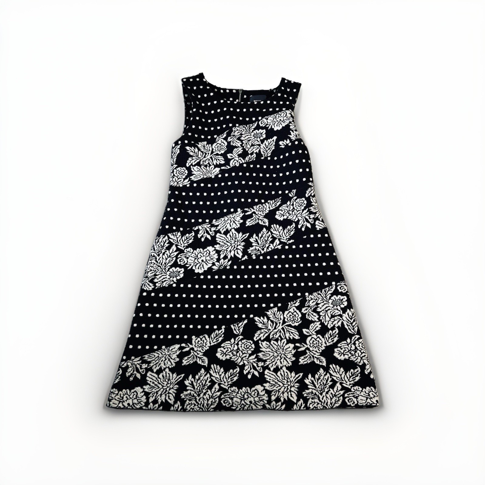 Anthropologie Maeve Dress SzS Floral Polka Dot Textured LBD Mod Artsy Whimsigoth