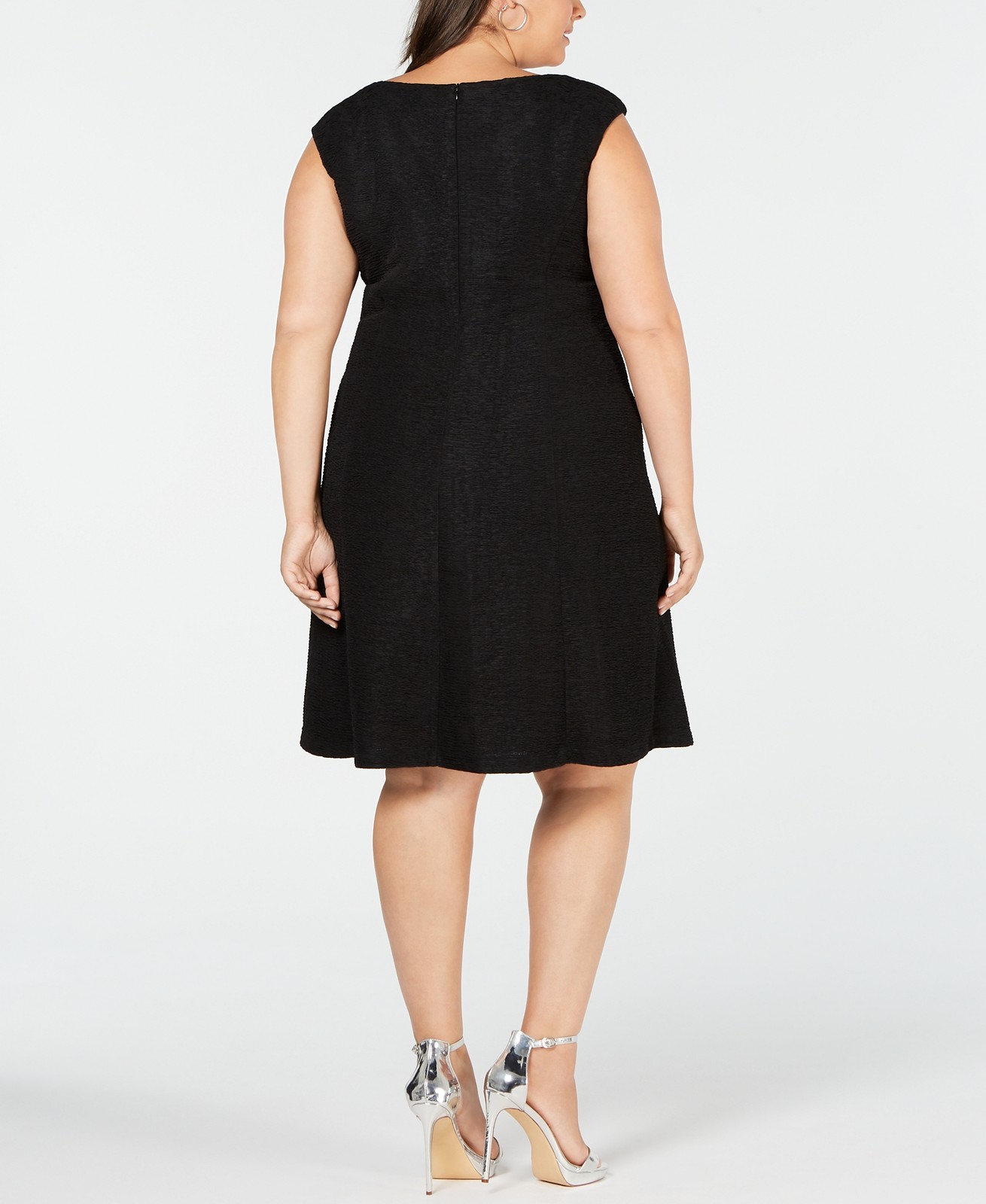 Connected Apparel Womens Plus Size Textured A Line Dress Size 20W