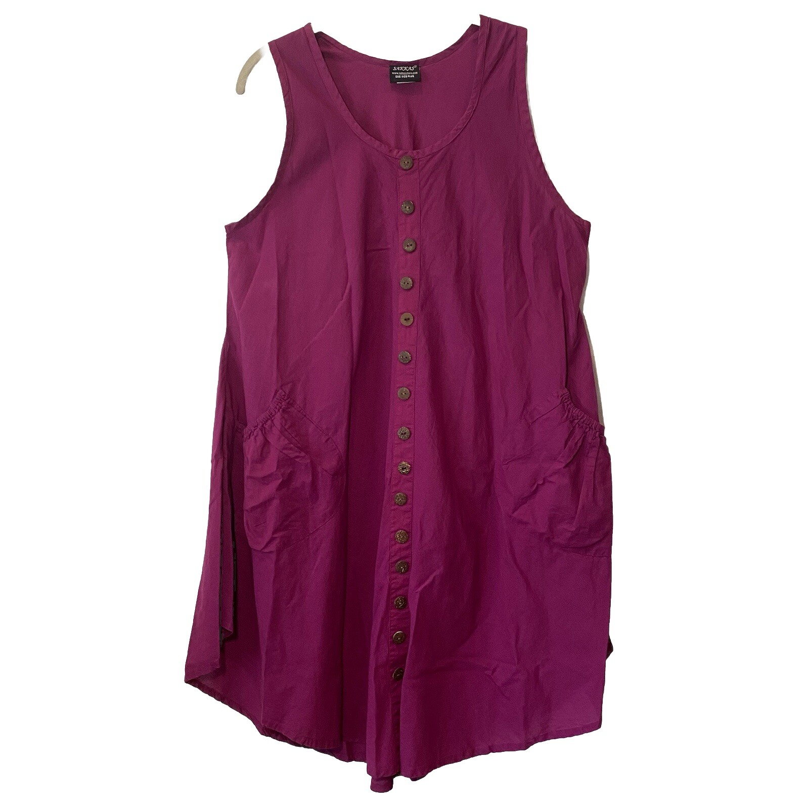 Sakkas Women’s Dress Size OS One Size Midi Purple Pockets Bohemian