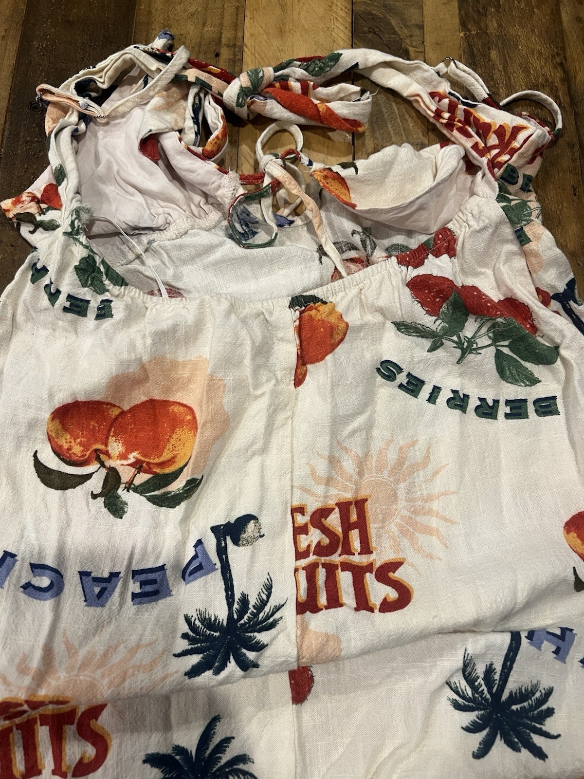 Anthropologie Paper Heart Fruit Print Beach Vacation Maxi Dress L (med) EUC