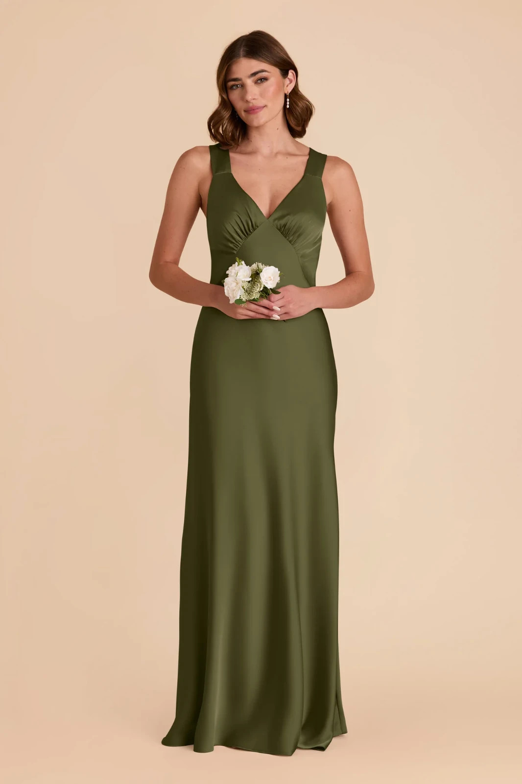 Birdy Grey Women’s Matte Satin Veronica Bridesmaid Dress Martini Size S