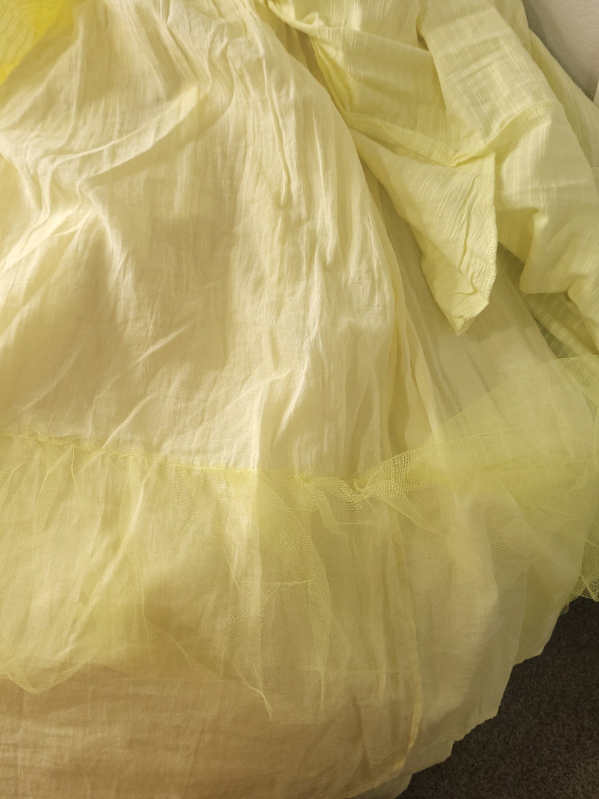 ModCloth size 18 maxi long dress yellow lining faux button pleated smocked