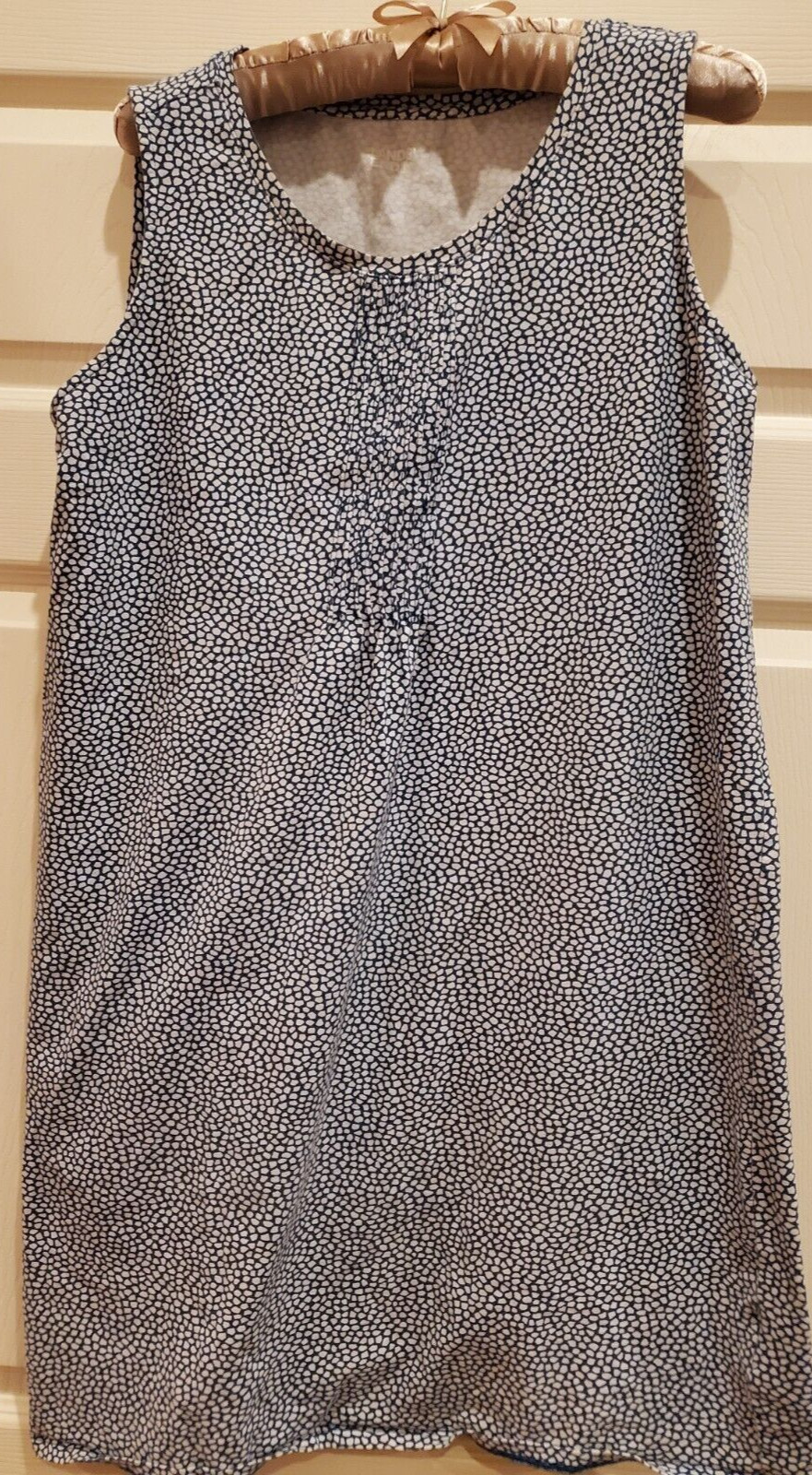 Lands End Women’s Sleeveless Dress Green Geometric Pintuck – Sz. M (10-12)