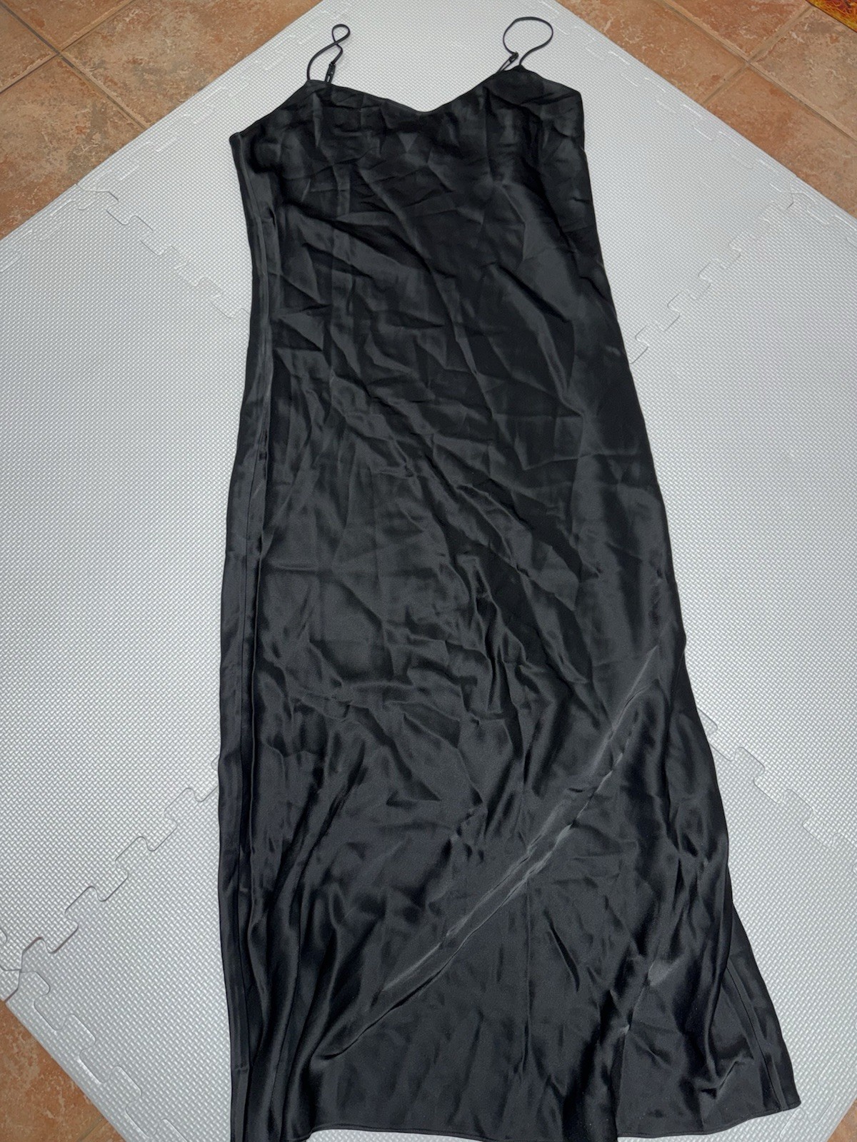 Polo Ralph Lauren Women’s Slip On Satin Dress Black Size 10 NWOT Free Ship