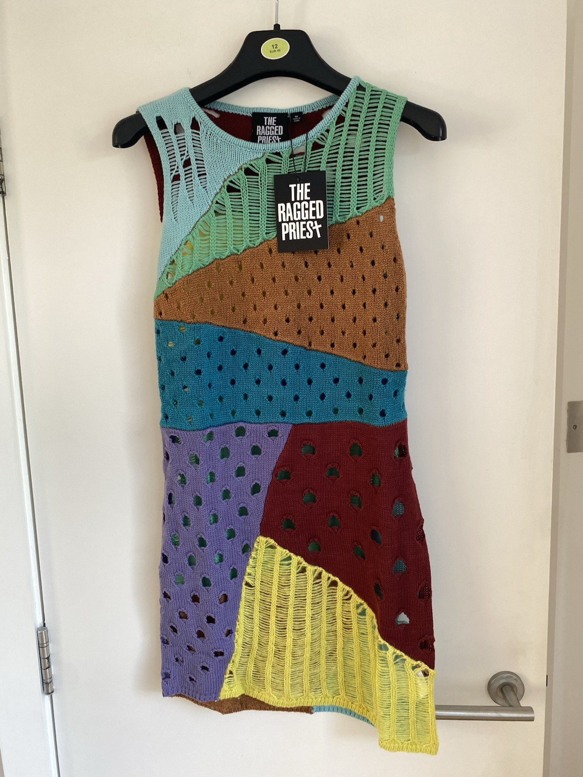 The Ragged Priest Spliced Shredded Knit Mini Dress Y2K Grunge Bnwt Size Medium