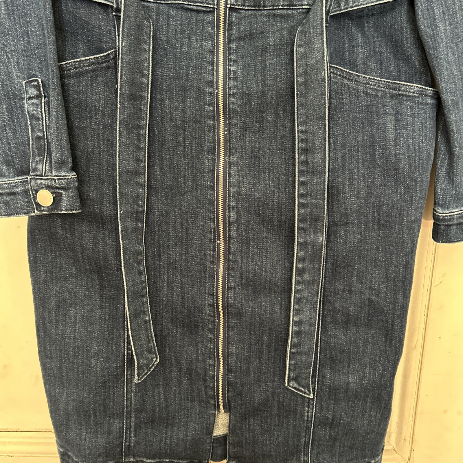 BNWT – JOE BROWNS size 14 Navy Stretch Denim Long Sleeve Zip Dress NEW w TAGS