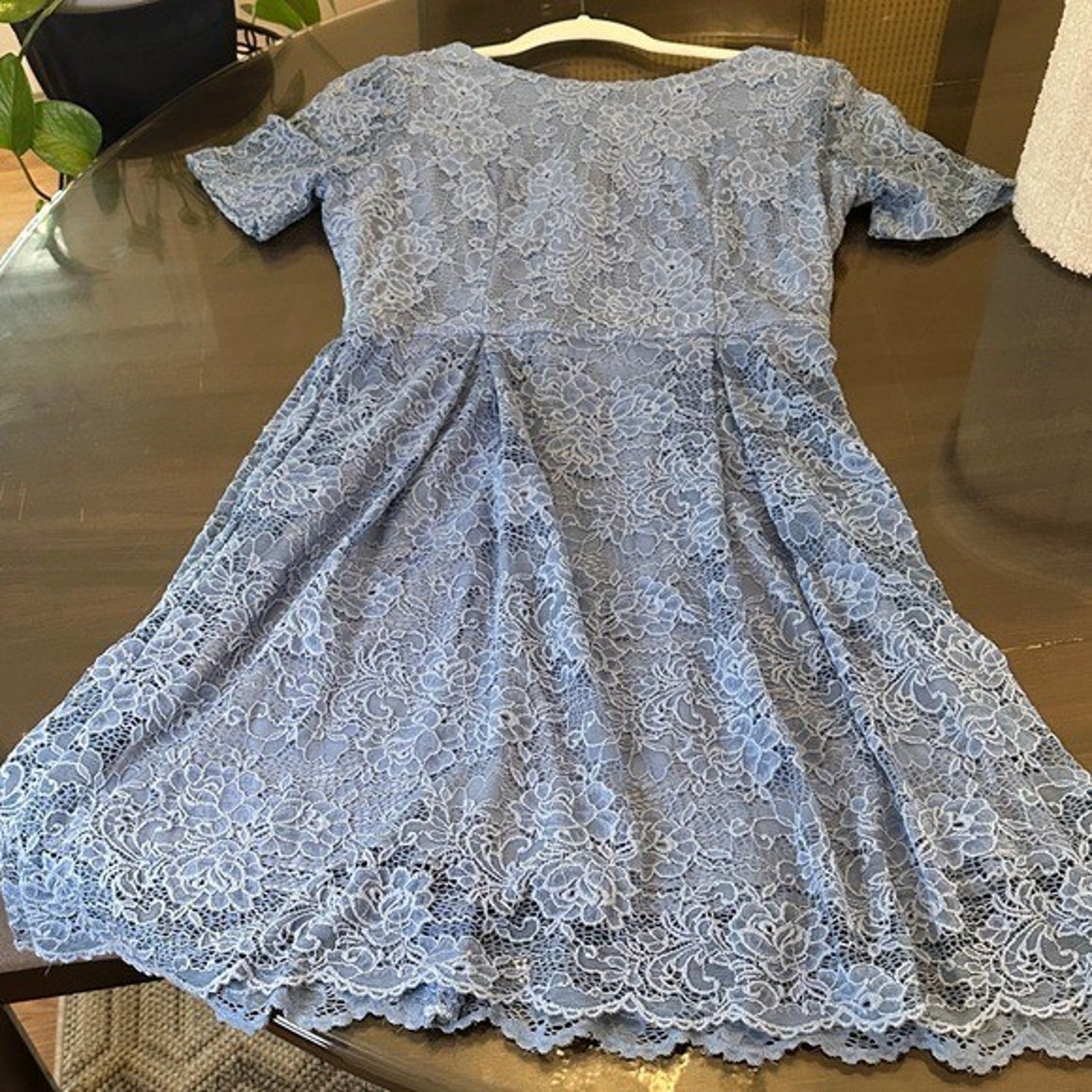 Single Blue Lace Mini Dress