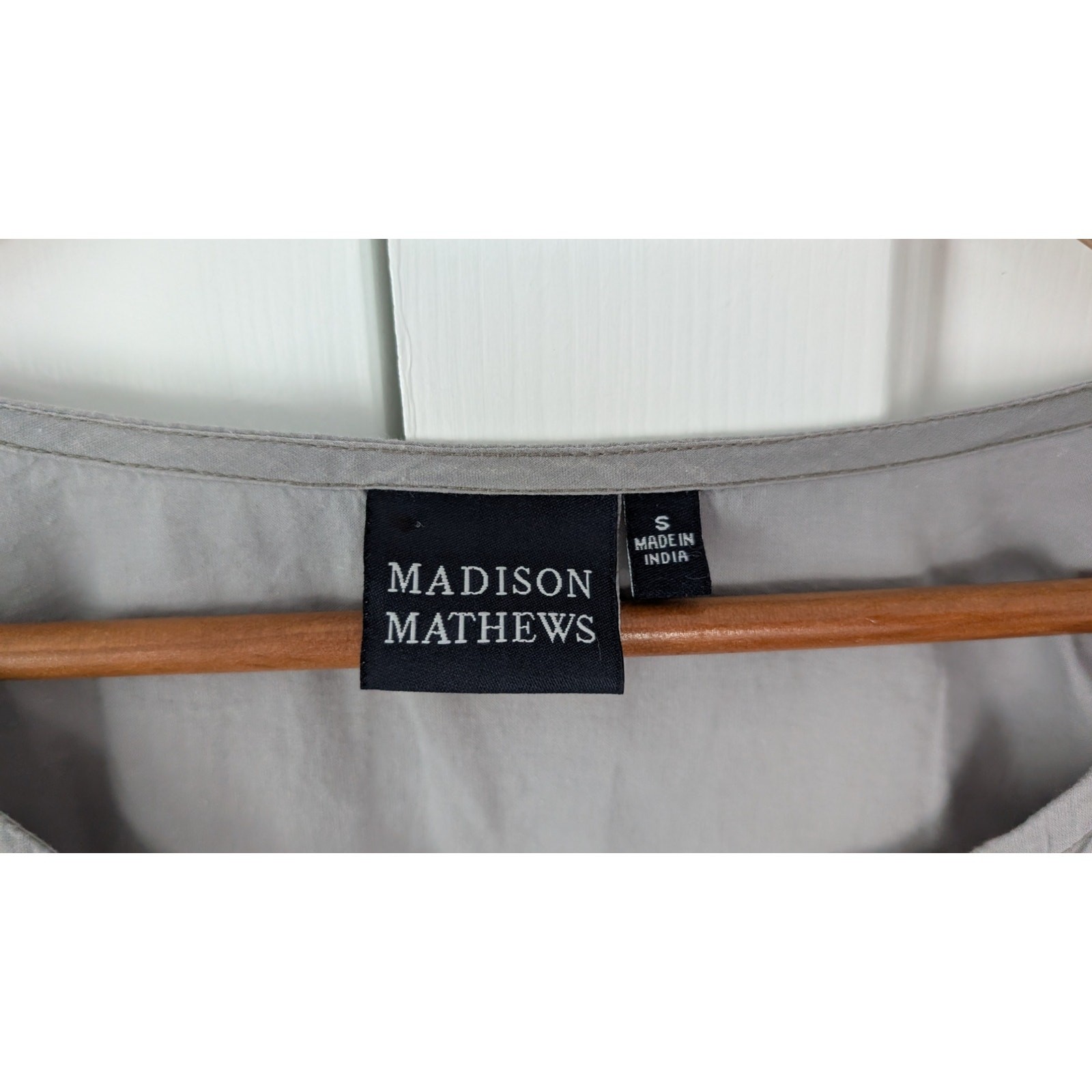 Madison Mathews Cotton Embroidered Sleeve Dress