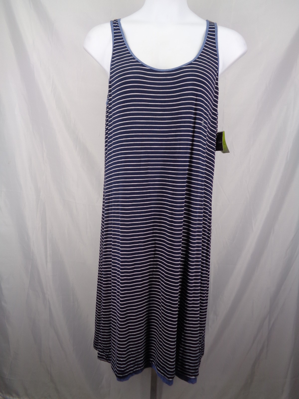 Eddie Bauer Stripe Solid Reversible Tank Dress Size XXL Tall T2XL New Defect
